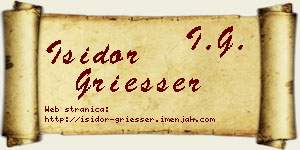 Isidor Griesser vizit kartica